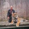 Huk at Marine World Africa USA with Raton, a 470 lb. Bengel Tiger.